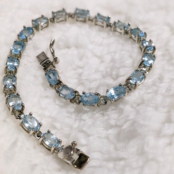 Jewelry - Authentic Blue Topaz & Sterling Silver Bracelet